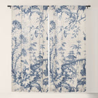 Jean Baptiste Pillement Chinoiserie Toile de Jouy Window Curtain Gallery Image 5