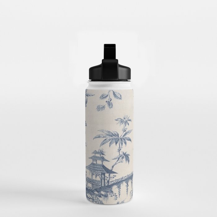 Jean Baptiste Pillement Chinoiserie Toile de Jouy Water Bottle Gallery Image 2