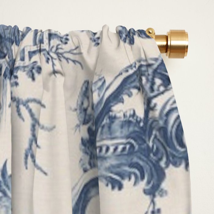 Jean Baptiste Pillement Chinoiserie Toile de Jouy Window Curtain Gallery Image 2