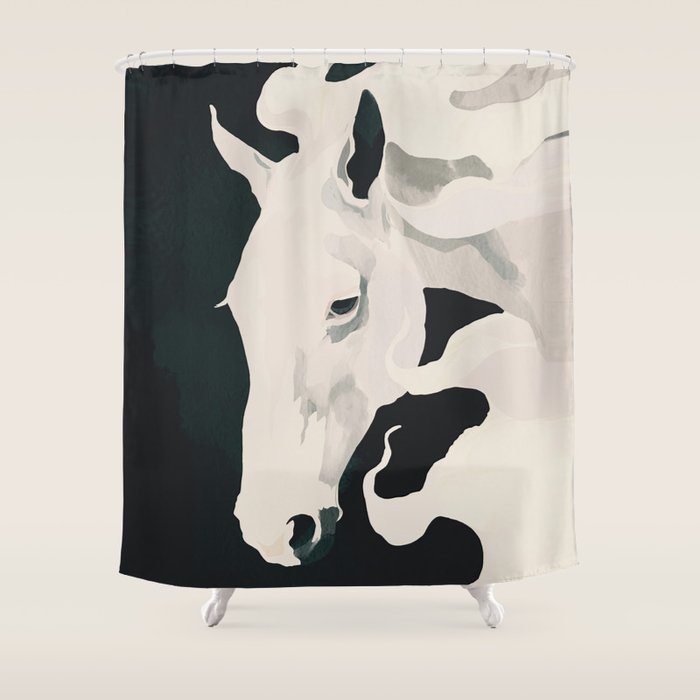 White Horse Shower Curtain Gallery Image 1
