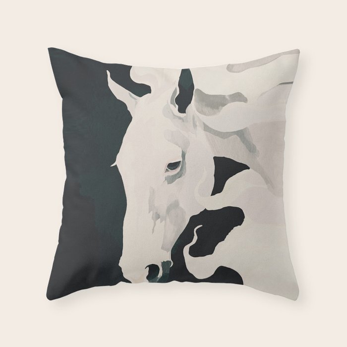 White Horse Throw Pillow Gallery Image 6