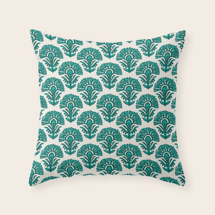 MACHA TEAL Throw Pillow Gallery Image 1