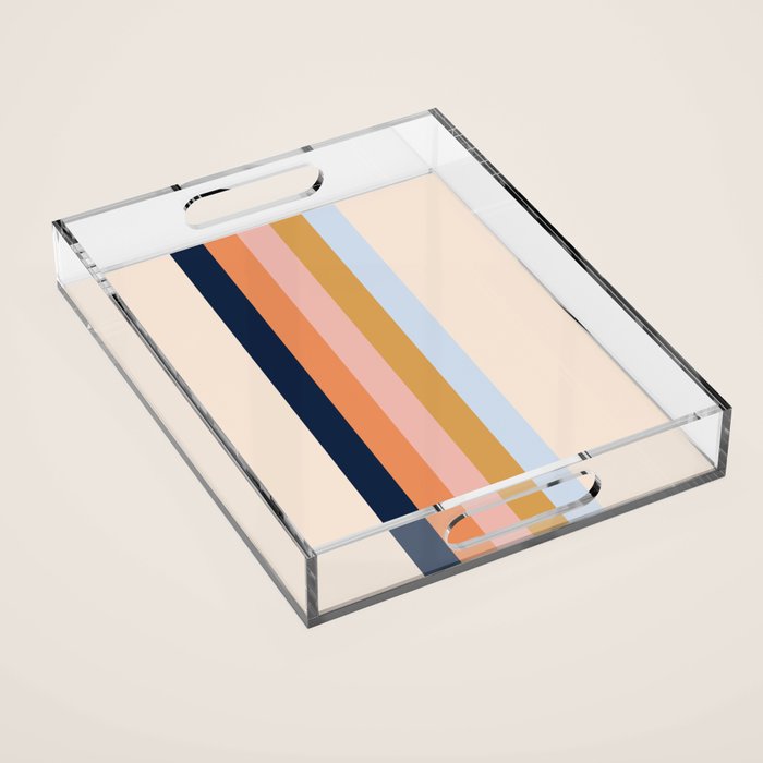 Retro stripes #2 Acrylic Tray Gallery Image 1