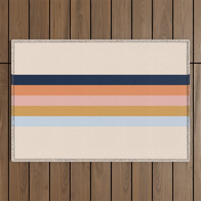Retro stripes #2 Outdoor Rug Gallery Image 1