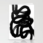 Swirl Black & White Minimalist Abstract Mid century Ink Art Dark Brush Strokes Stationery Card Gallery Image 2