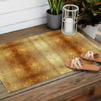 AGED GOLDEN DAMASK Shabby Chic  Outdoor Rug Gallery Image 2