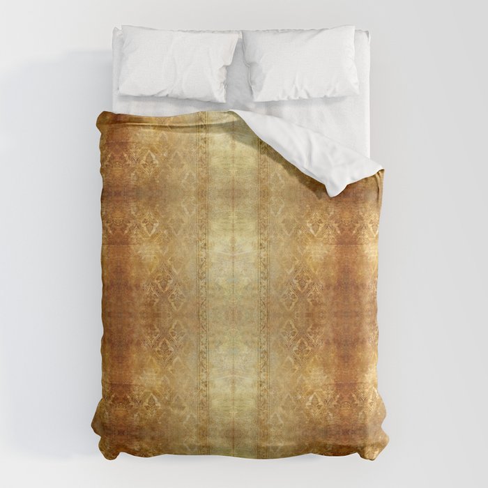 AGED GOLDEN DAMASK Shabby Chic  Duvet Cover Gallery Image 1