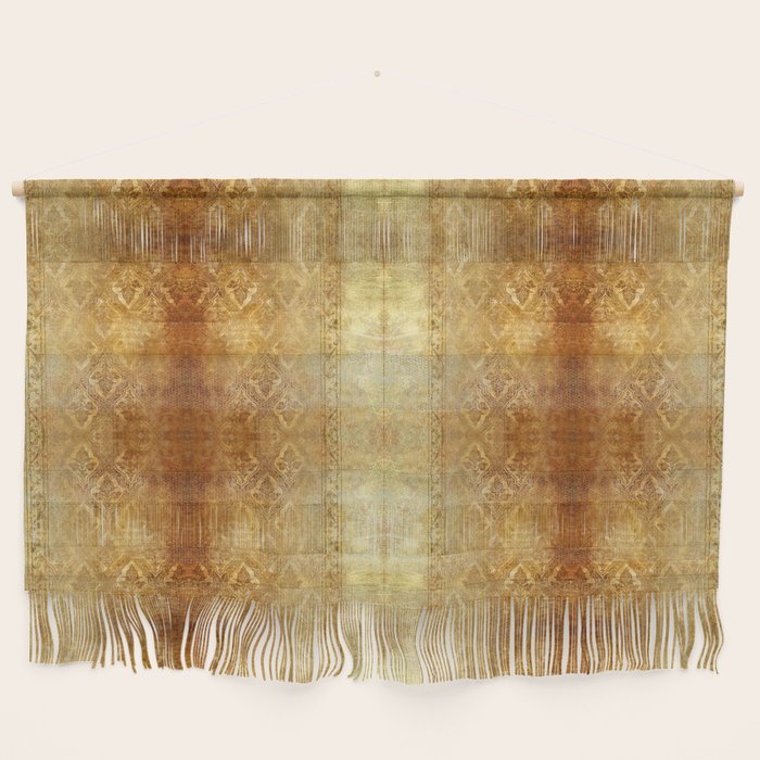 AGED GOLDEN DAMASK Shabby Chic  Wall Hanging Gallery Image 1