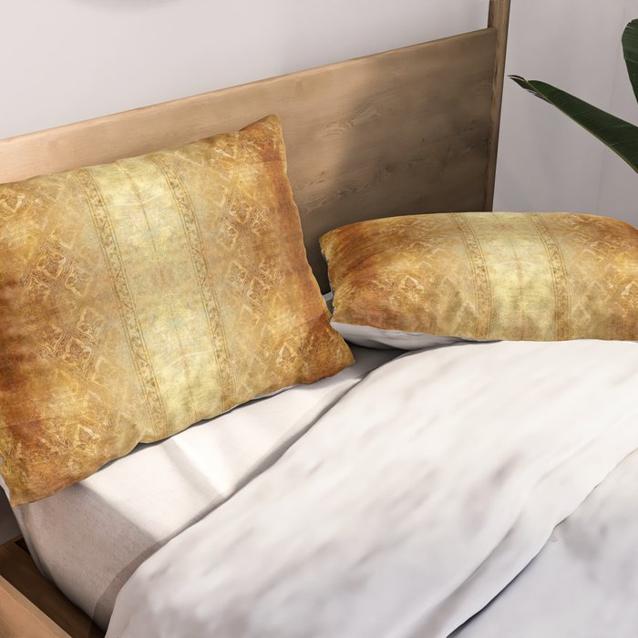 AGED GOLDEN DAMASK Shabby Chic  Pillow Sham Gallery Image 2