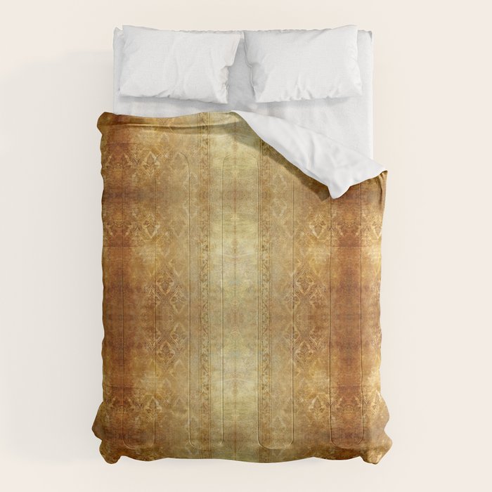 AGED GOLDEN DAMASK Shabby Chic  Comforter Gallery Image 1