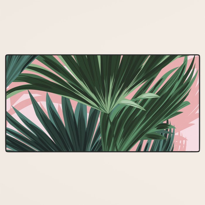 Pink and green palm trees Desk Mat Gallery Image 3