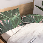 Pink and green palm trees Pillow Sham Gallery Image 2