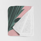 Pink and green palm trees Throw Blanket Gallery Image 3