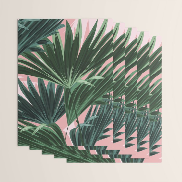 Pink and green palm trees Wrapping Paper Gallery Image 3
