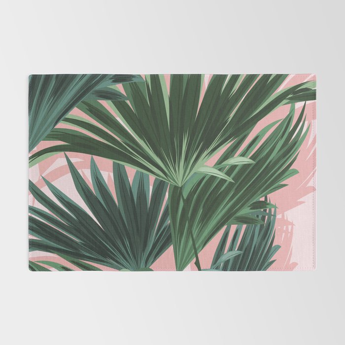 Pink and green palm trees Rug Gallery Image 2