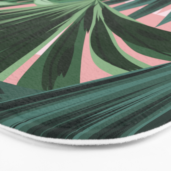 Pink and green palm trees Bath Mat Gallery Image 3