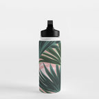 Pink and green palm trees Water Bottle Gallery Image 3