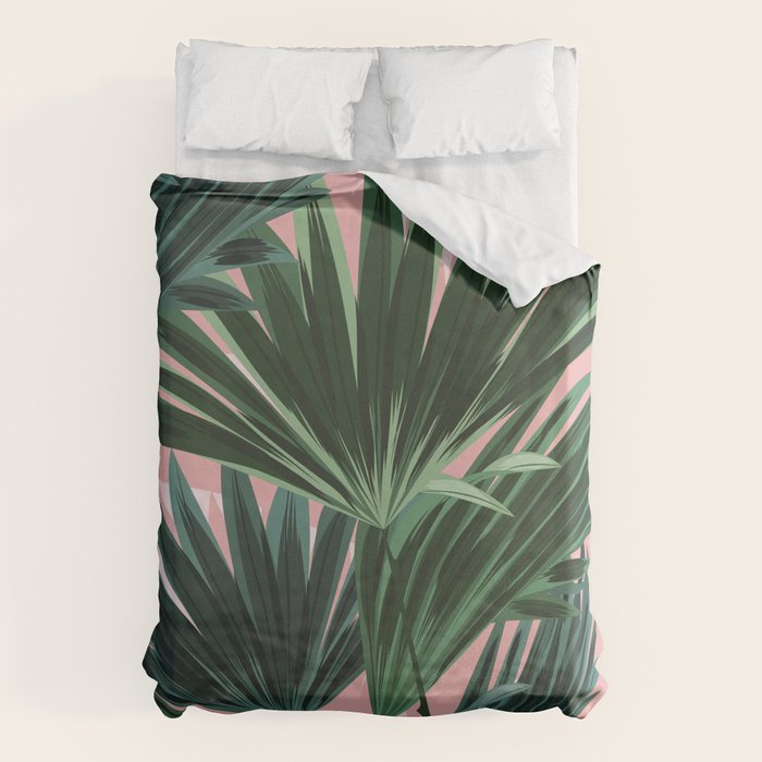 Pink and green palm trees Duvet Cover Gallery Image 6