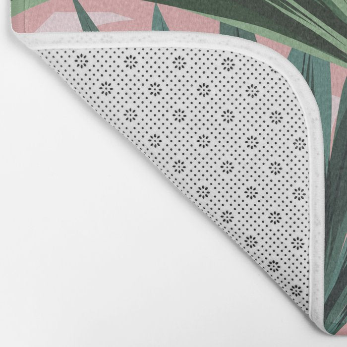 Pink and green palm trees Bath Mat Gallery Image 2