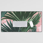 Pink and green palm trees Desk Mat Gallery Image 1