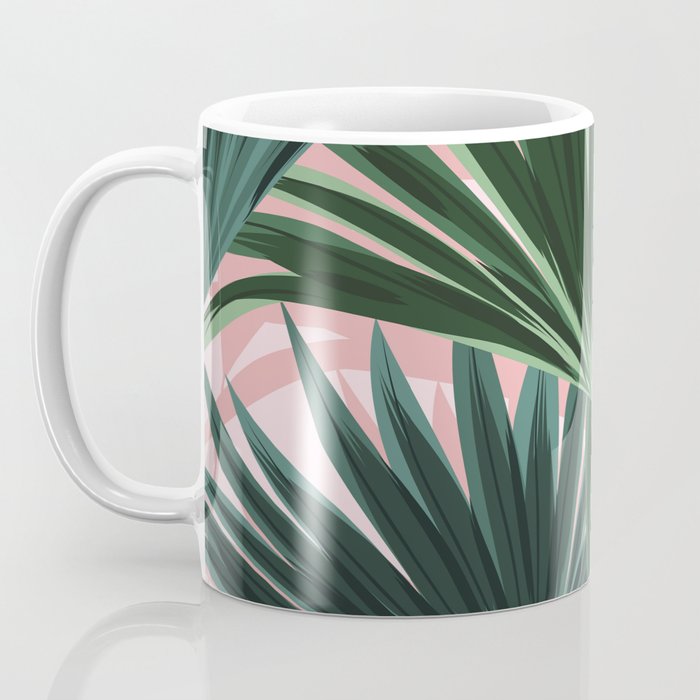 Pink and green palm trees Coffee Mug Gallery Image 3