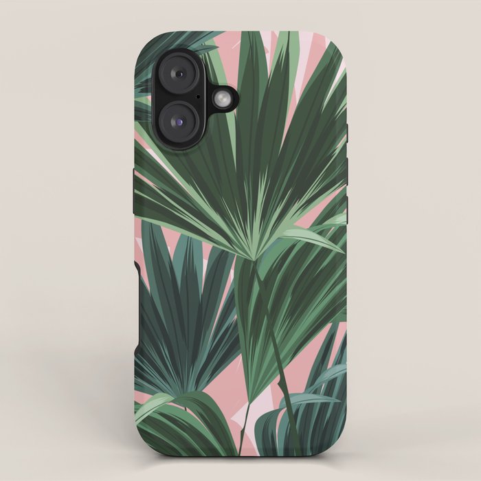 Pink and green palm trees iPhone Case Gallery Image 1