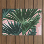 Pink and green palm trees Outdoor Rug Gallery Image 1