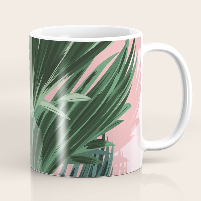 Pink and green palm trees Coffee Mug Gallery Image 1