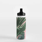 Pink and green palm trees Water Bottle Gallery Image 2