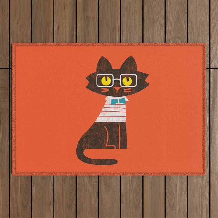 Fitz - Preppy cat Outdoor Rug Gallery Image 1