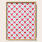Red love heart checkered pattern Serving Tray Gallery Image 1