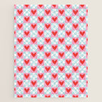 Red love heart checkered pattern Jigsaw Puzzle Gallery Image 1