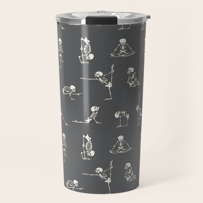 Skeleton Yoga_Gray Travel Mug Gallery Image 1