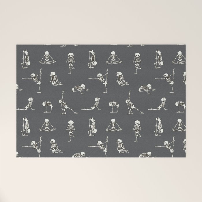 Skeleton Yoga_Gray Welcome Mat Gallery Image 1