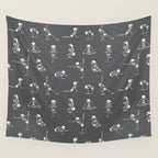 Skeleton Yoga_Gray Wall Tapestry Gallery Image 4