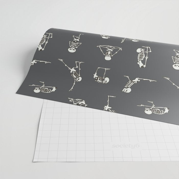 Skeleton Yoga_Gray Wrapping Paper Gallery Image 2