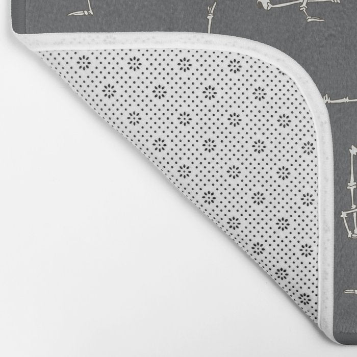 Skeleton Yoga_Gray Bath Mat Gallery Image 2