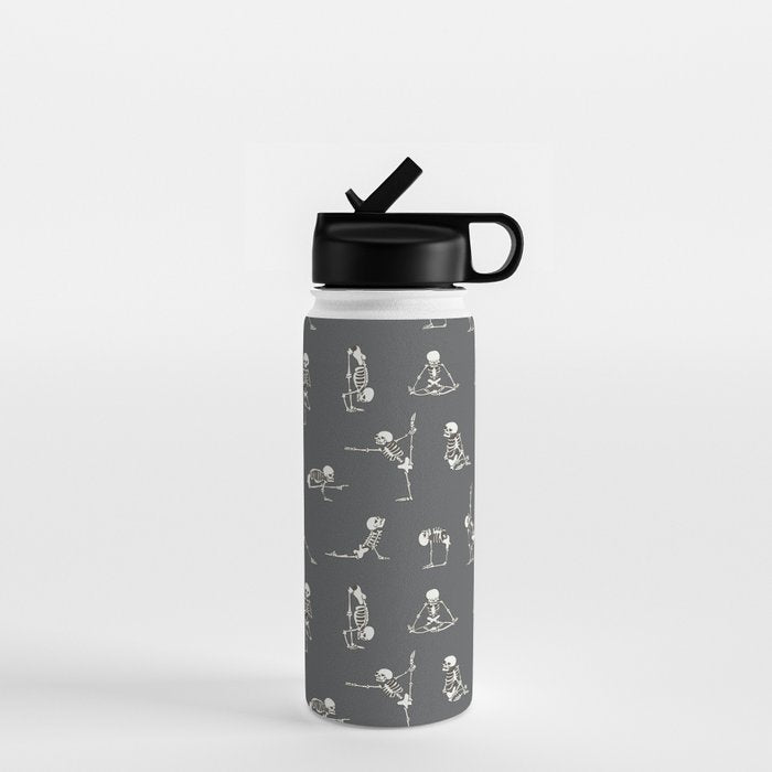 Skeleton Yoga_Gray Water Bottle Gallery Image 1