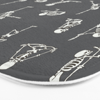 Skeleton Yoga_Gray Bath Mat Gallery Image 3