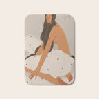  elegant woman in bed with blanket Bath Mat Gallery Image 1
