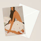  elegant woman in bed with blanket Stationery Card Gallery Image 2
