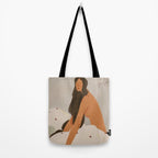  elegant woman in bed with blanket Tote Bag Gallery Image 2