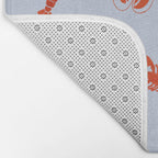 Classic Red Lobsters Pattern On Light Blue Bath Mat Gallery Image 2