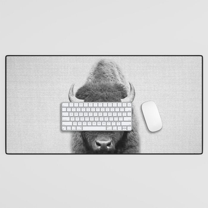 Buffalo - Black & White Desk Mat Gallery Image 1