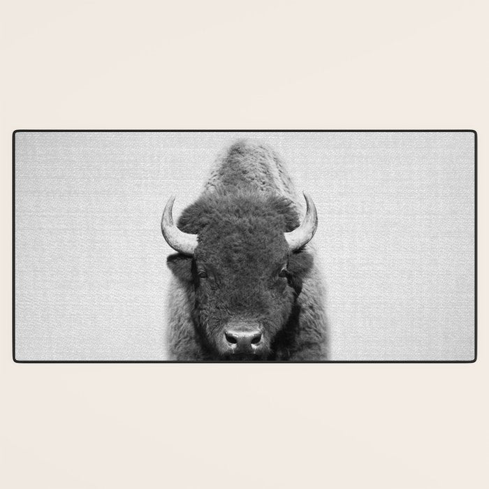 Buffalo - Black & White Desk Mat Gallery Image 3
