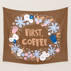 First coffee Wall Tapestry Gallery Image 4
