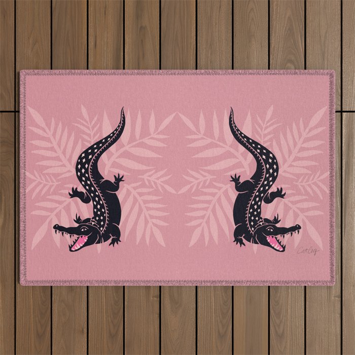 Crocodile - Dusty Rose Palette Outdoor Rug Gallery Image 1
