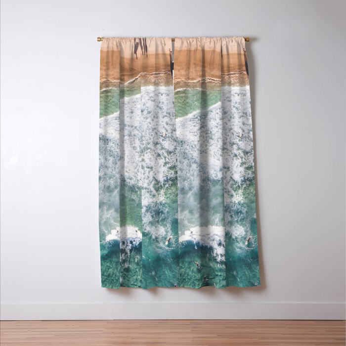 Surfing in the Ocean Window Curtain Gallery Image 3