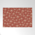 Mid Century Modern Twinkling Stars Retro Atomic Rust Pattern Welcome Mat Gallery Image 1