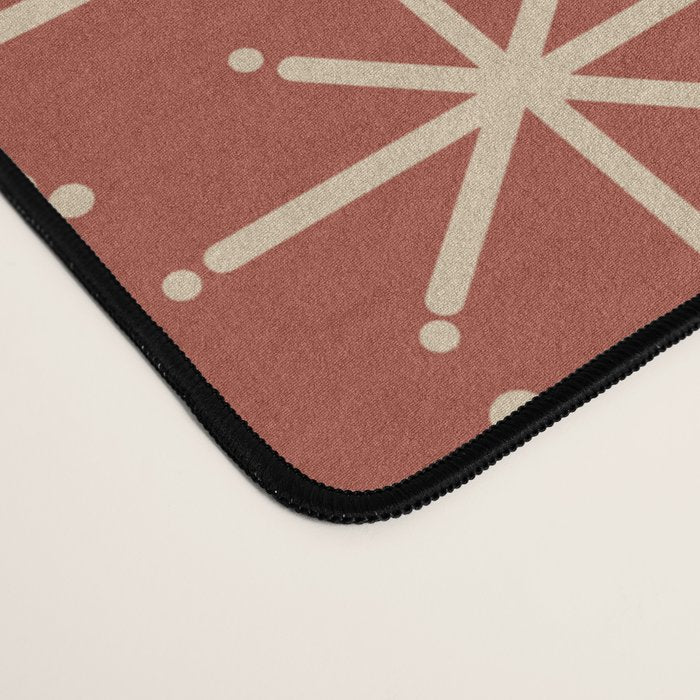 Mid Century Modern Twinkling Stars Retro Atomic Rust Pattern Desk Mat Gallery Image 4